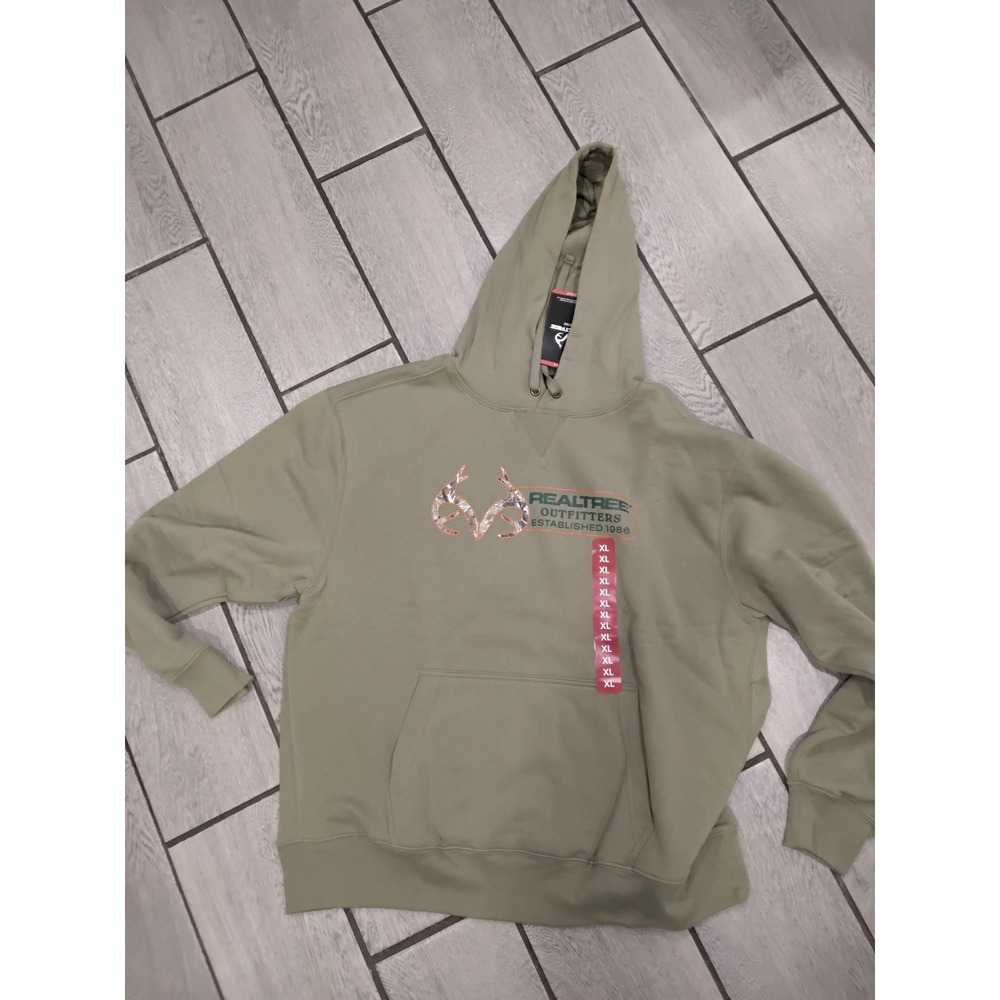 NWT Realtree Outfitters Camo Logo Hoodie Green Pullover‎ Hooded Sweatshirt XL
